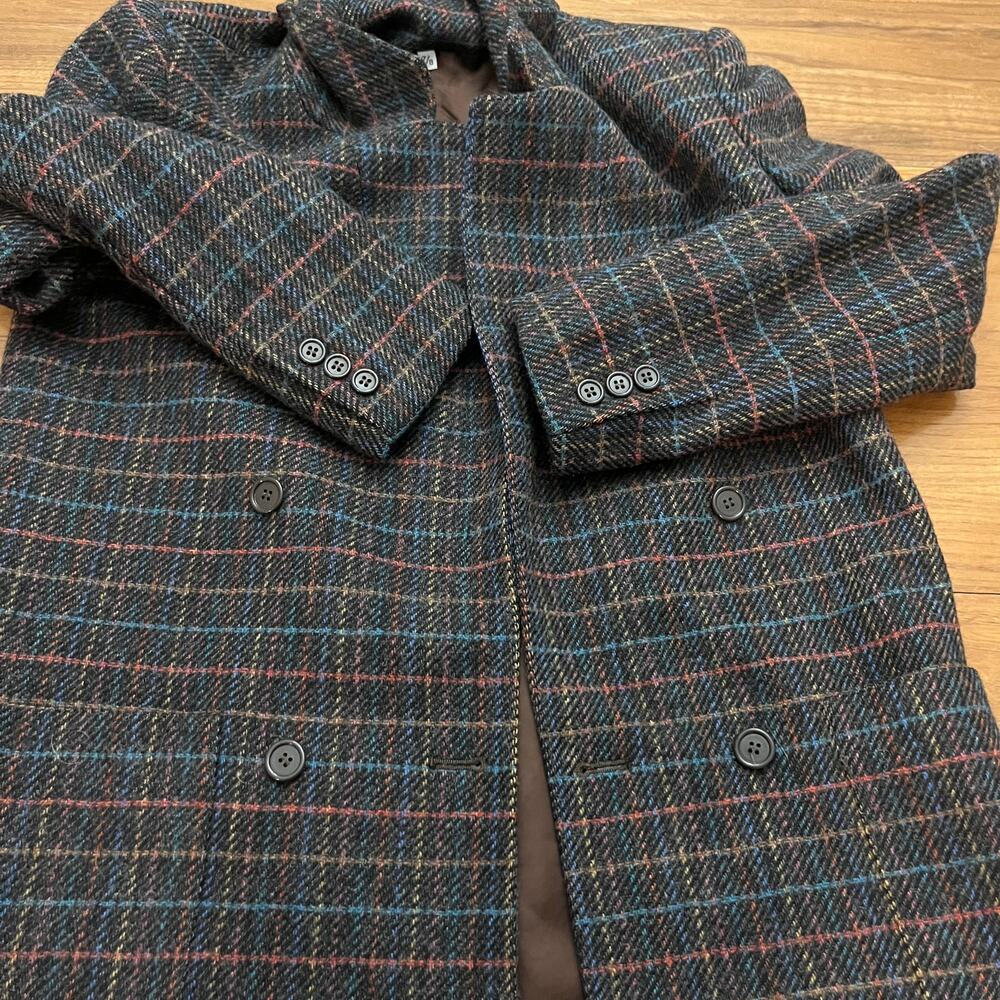 Vintage Peabody House Wool Blazer Size 7 8 Charcoal Multi Stripe - Picture 5 of 10